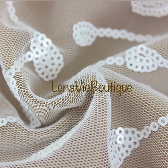 Sexy Sequin Embroidery Midi White Dress, Designed Stretch Bodycon Midi - Picture 7 of 9